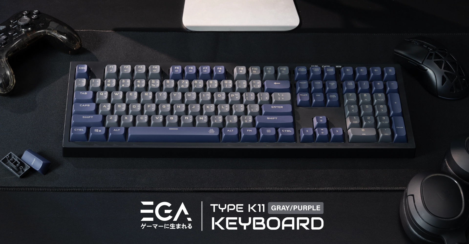 คีย์บอร์ดเกมมิ่ง รุ่น TYPE K11 ไฟ RGB Lighting 10 โหมด