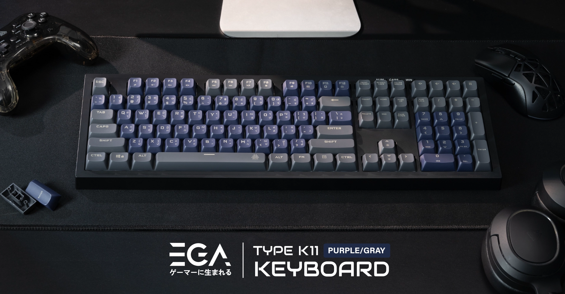 คีย์บอร์ดเกมมิ่ง รุ่น TYPE K11 ไฟ RGB Lighting 10 โหมด