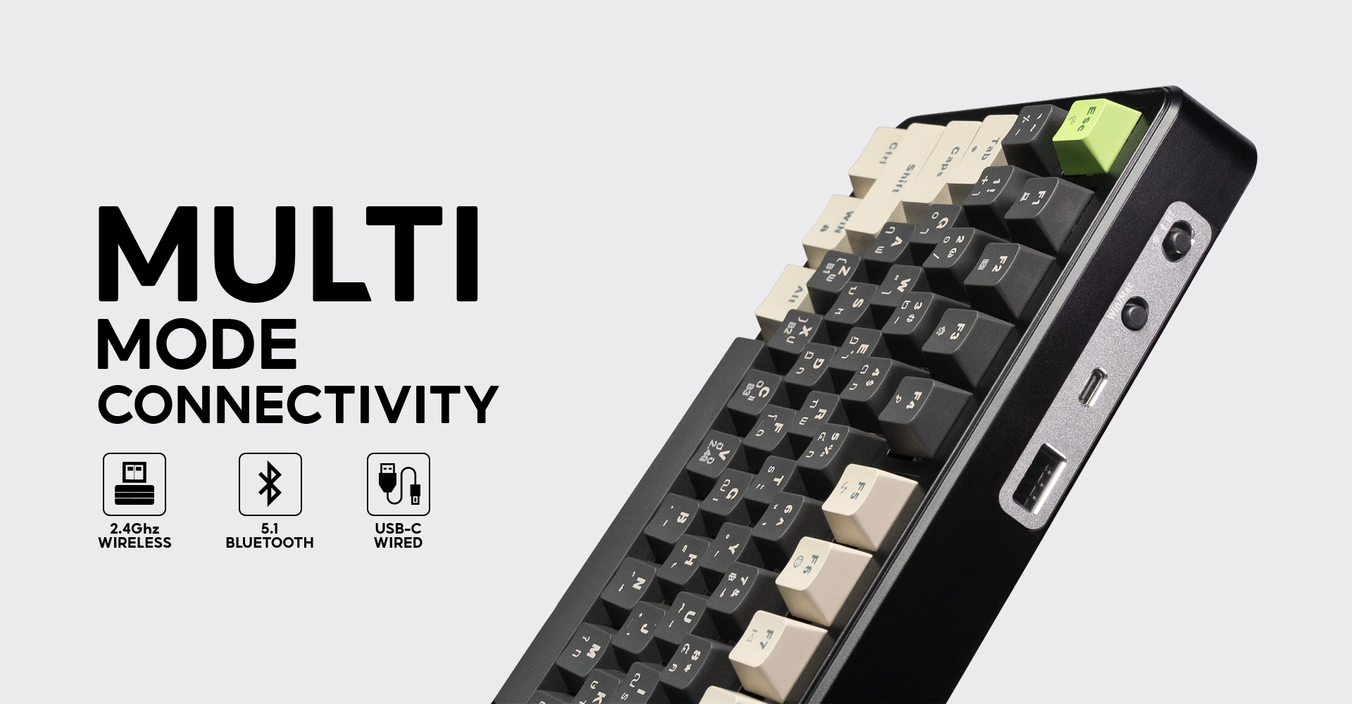 คีย์บอร์ดเกมมิ่ง TYPE CMK10 เชื่อมต่อ 3 โหมด USB Wireless Bluetooth