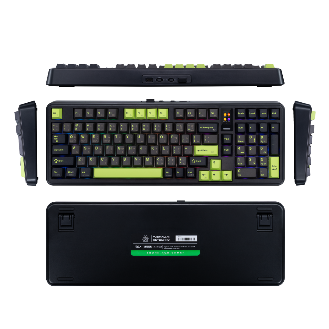 คีย์บอร์ดเกมมิ่ง รุ่น TYPE CMK11 สีดำ พร้อมหน้าจอ TFT