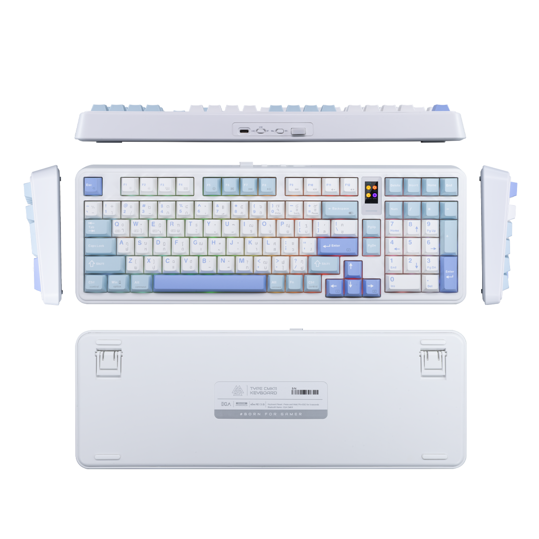 คีย์บอร์ดเกมมิ่ง รุ่น TYPE K11 ไฟ RGB Lighting 10 โหมด