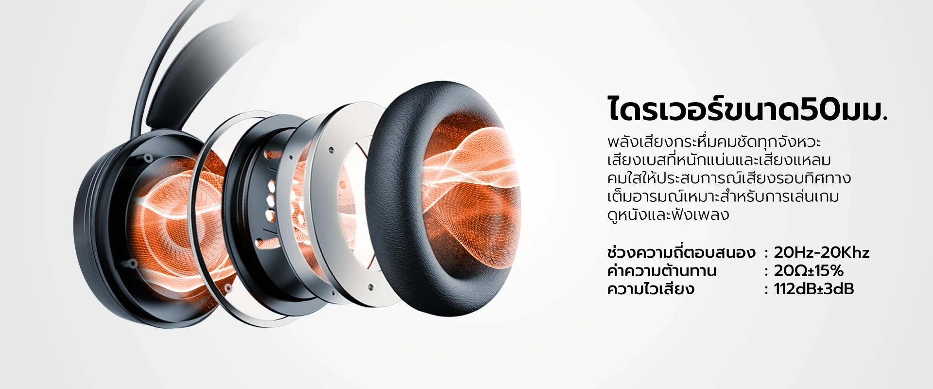 หูฟังเกมมิ่ง รุ่น H111 พร้อมไมโครโฟน Omni-Directional