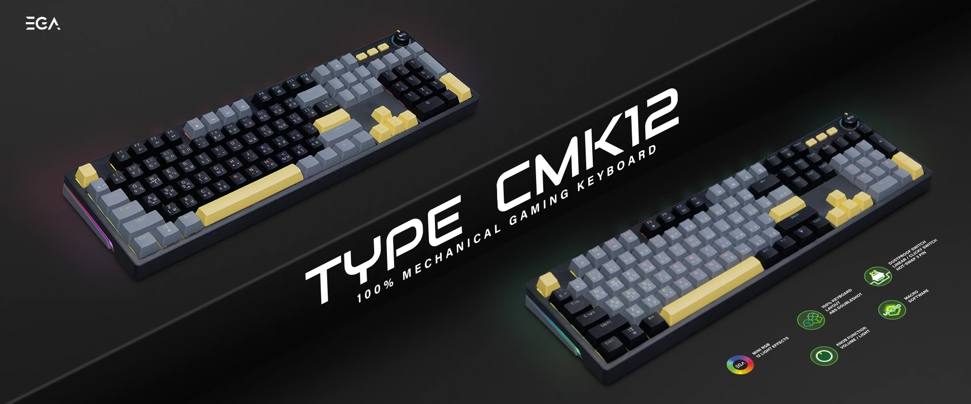 ดีไซน์ Full Size 104 ปุ่มของคีย์บอร์ดเกมมิ่ง รุ่น CMK12 สุดพรีเมียม