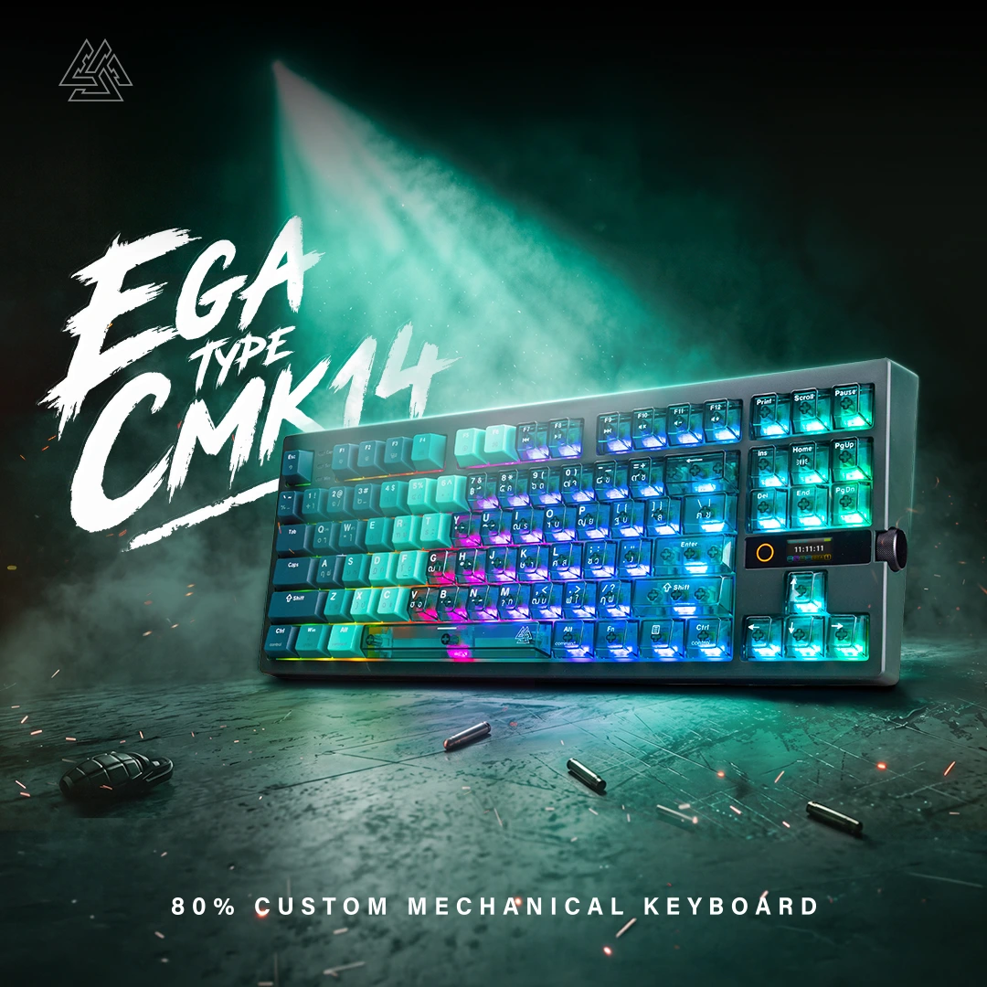 คีย์บอร์ด TYPE CMK14 หน้าจอ TFT Color พร้อมปุ่ม Knob ปรับระดับเสียง