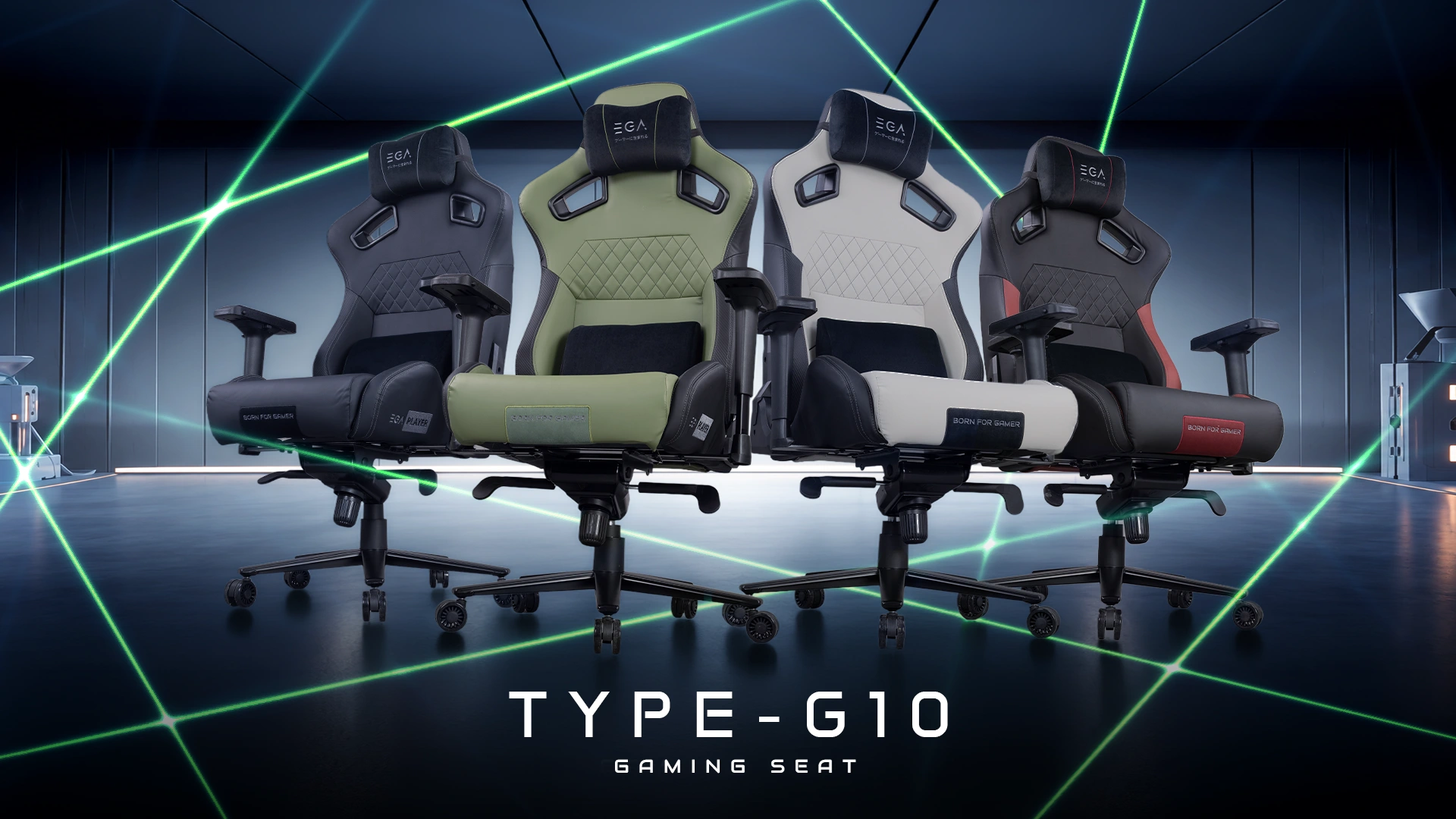 TYPE G10 Gaming Seat สี Black Gray Green และ Red